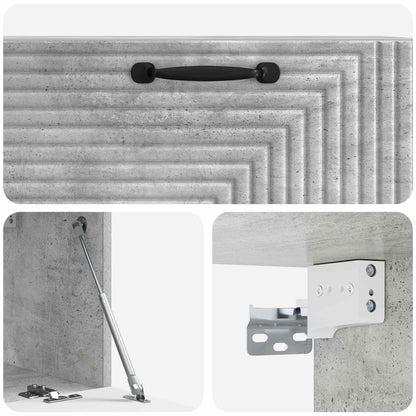 Wandbeugel TV-kast Betongrijs 78,5 x 31 x 30 cm Bewerkt hout