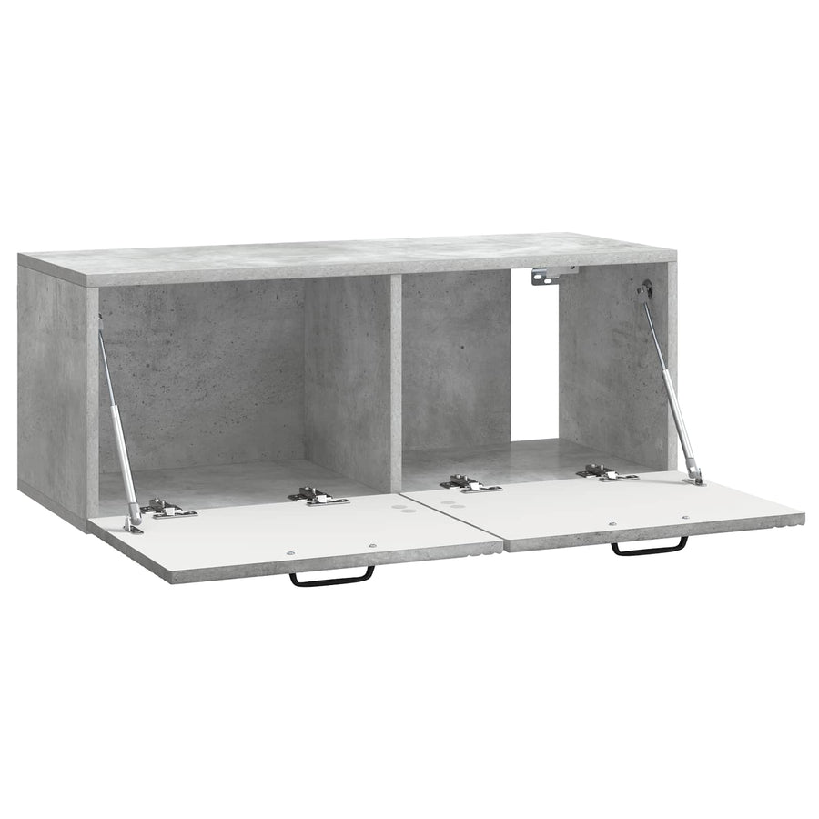 Wandbeugel TV-kast Betongrijs 78,5 x 31 x 30 cm Bewerkt hout