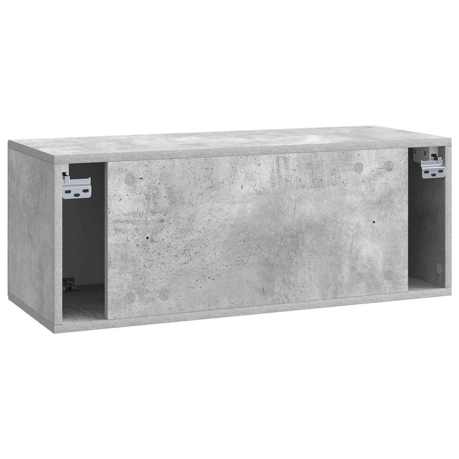 Wandbeugel TV-kast Betongrijs 78,5 x 31 x 30 cm Bewerkt hout