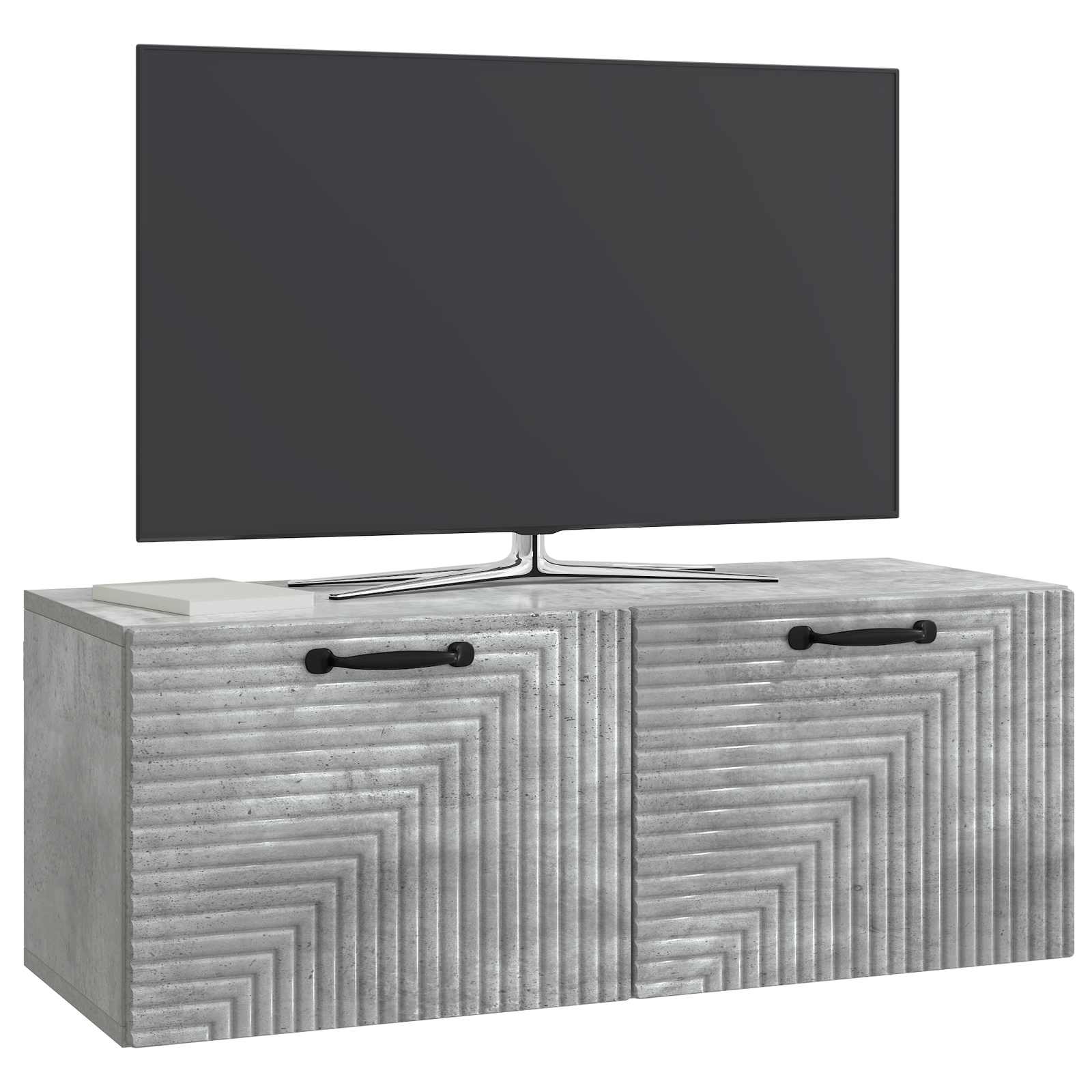 Wandbeugel TV-kast Betongrijs 78,5 x 31 x 30 cm Bewerkt hout