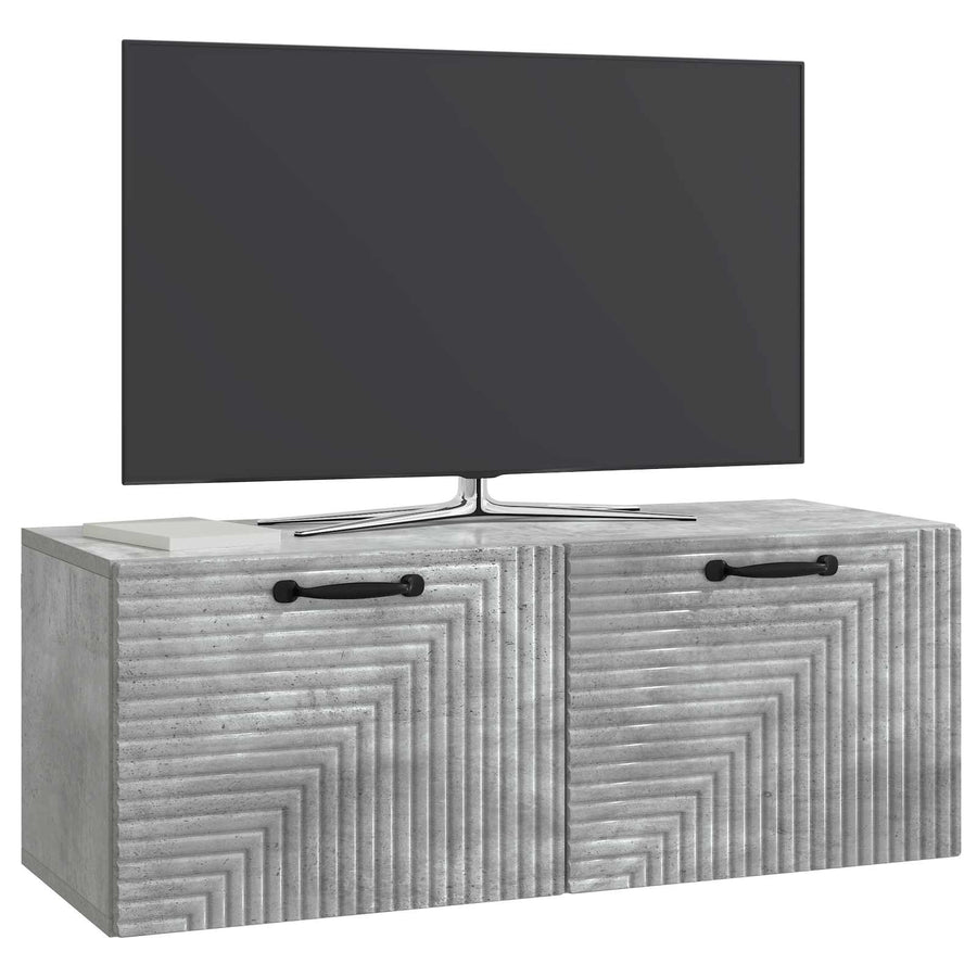 Wandbeugel TV-kast Betongrijs 78,5 x 31 x 30 cm Bewerkt hout
