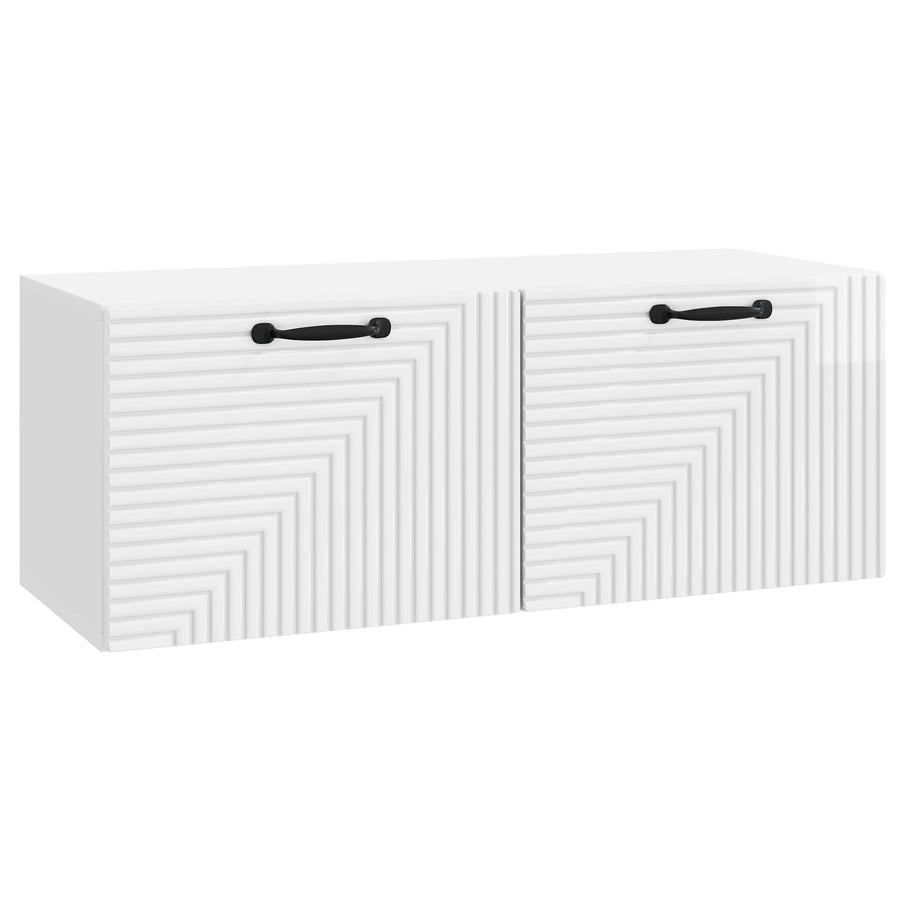 Wandbeugel TV-kast Hoogglans Wit 78,5 x 31 x 30 cm Bewerkt hout