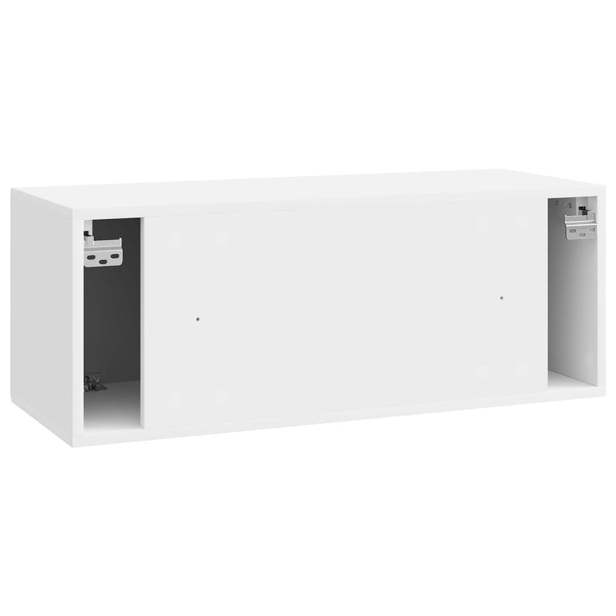 Wandbeugel TV-kast Hoogglans Wit 78,5 x 31 x 30 cm Bewerkt hout
