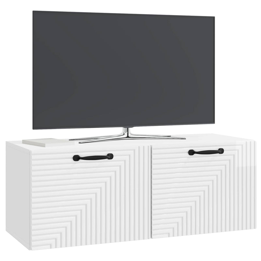 Wandbeugel TV-kast Hoogglans Wit 78,5 x 31 x 30 cm Bewerkt hout