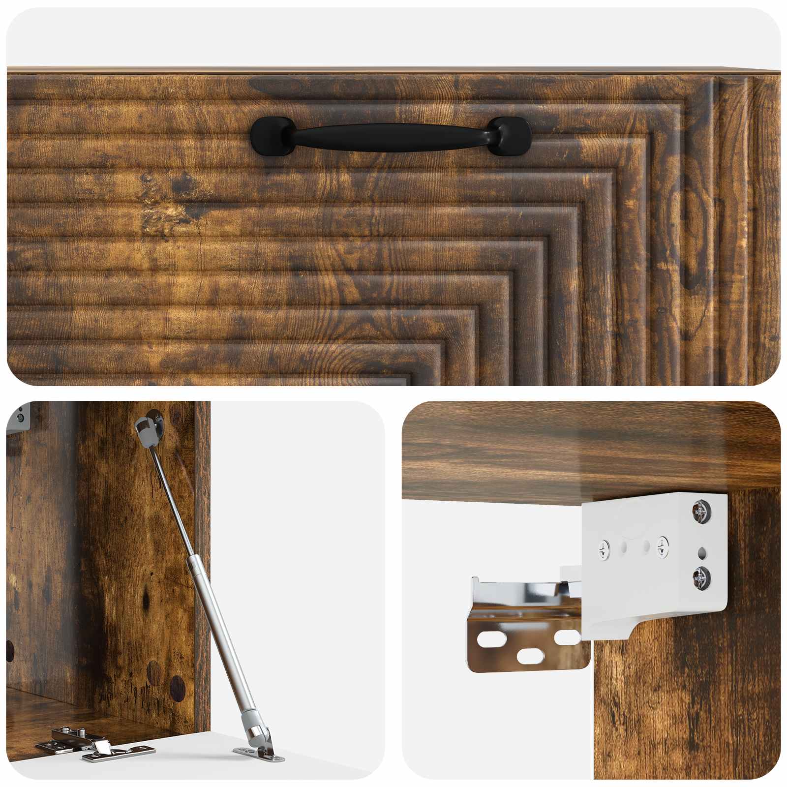 Wandbeugel TV-kast Gerookt eiken 78,5 x 31 x 30 cm Bewerkt hout