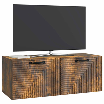 Wandbeugel TV-kast Gerookt eiken 78,5 x 31 x 30 cm Bewerkt hout
