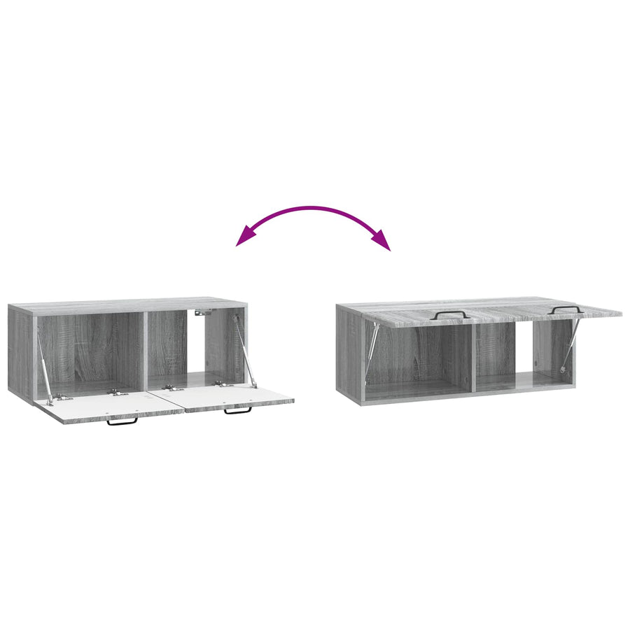 Wandbeugel TV-kast Grijs sonoma 78,5 x 31 x 30 cm Bewerkt hout