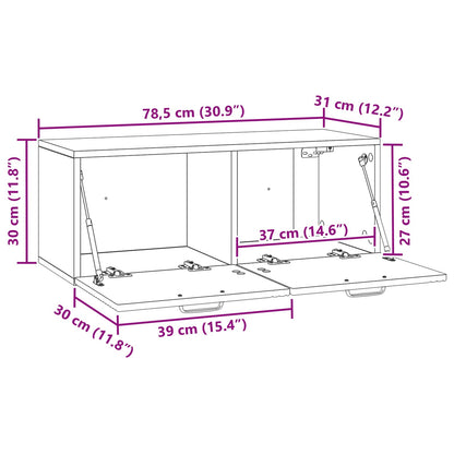 Wandbeugel TV-kast Grijs sonoma 78,5 x 31 x 30 cm Bewerkt hout