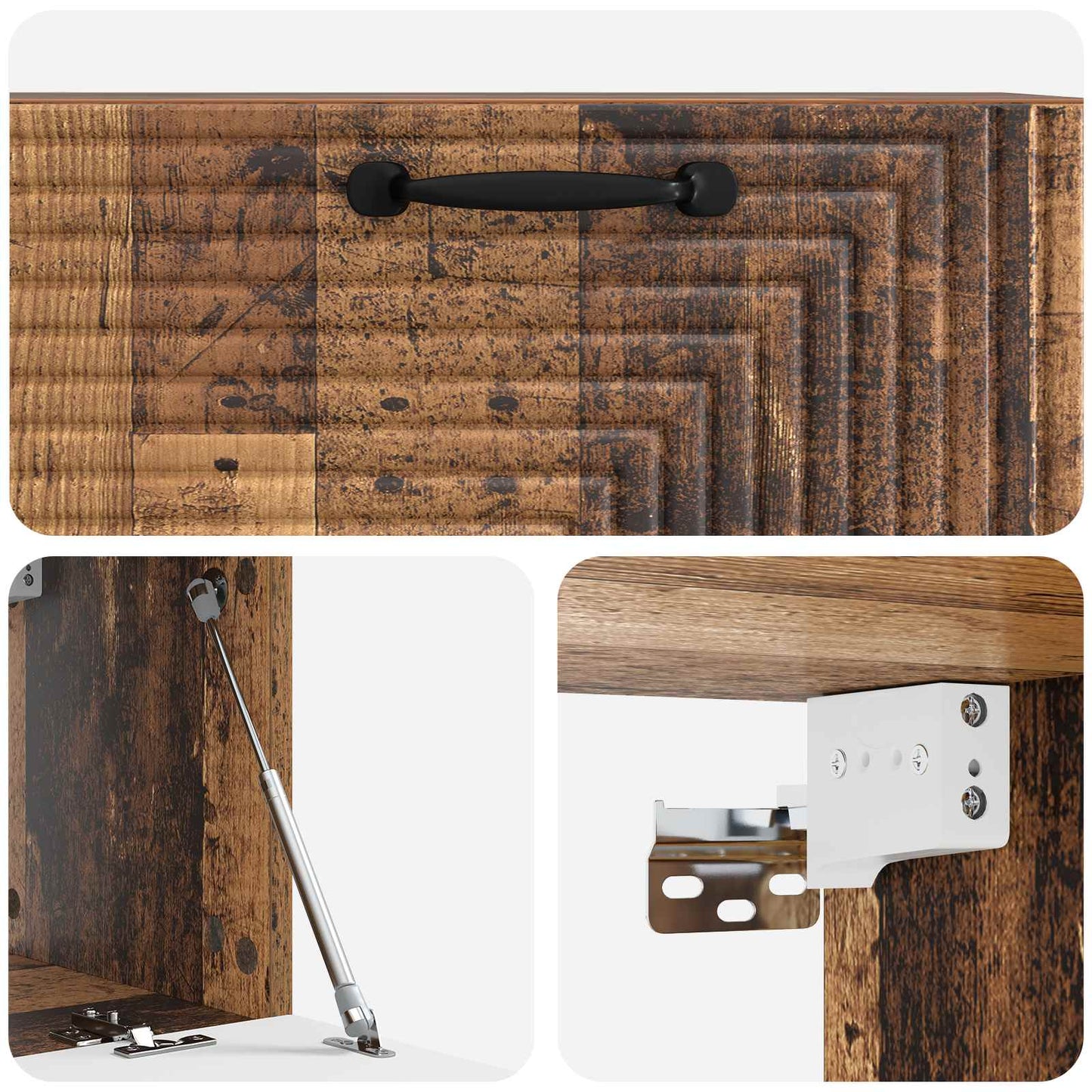 Wandbeugel TV-kast Oud hout 78,5 x 31 x 30 cm Bewerkt hout
