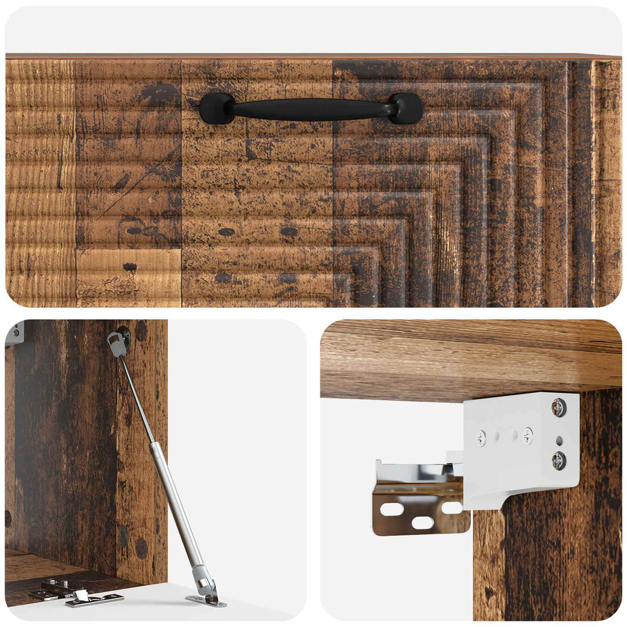 Wandbeugel TV-kast Oud hout 78,5 x 31 x 30 cm Bewerkt hout
