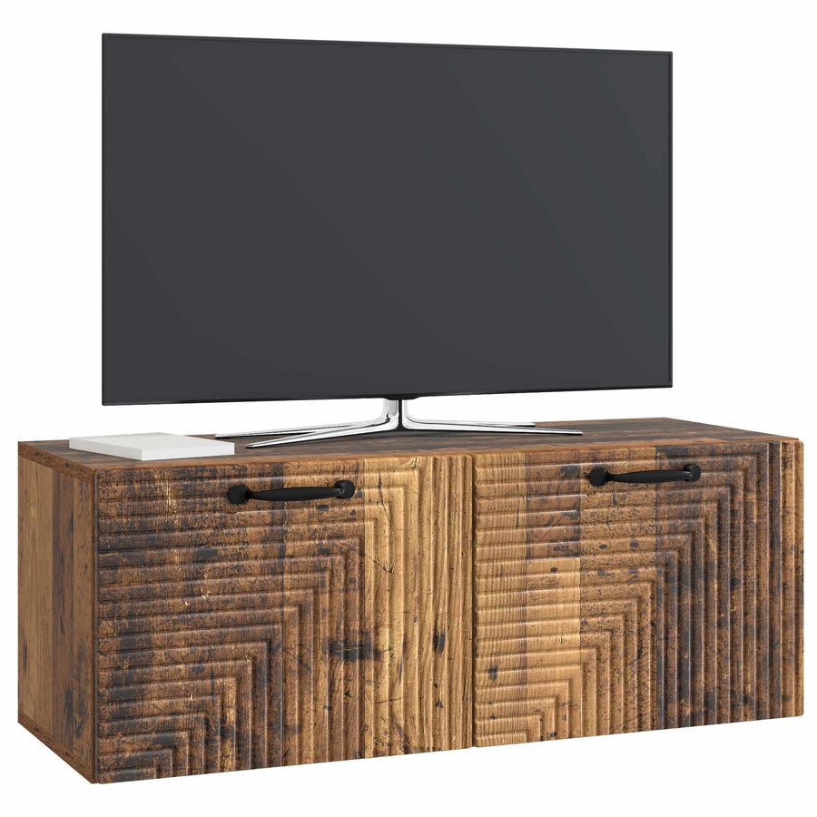 Wandbeugel TV-kast Oud hout 78,5 x 31 x 30 cm Bewerkt hout