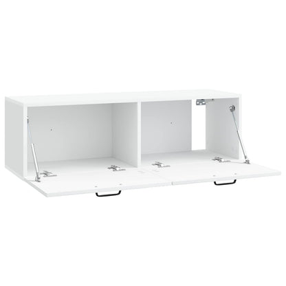 Wandbeugel TV-kast Wit 98 x 31 x 30 cm Bewerkt hout