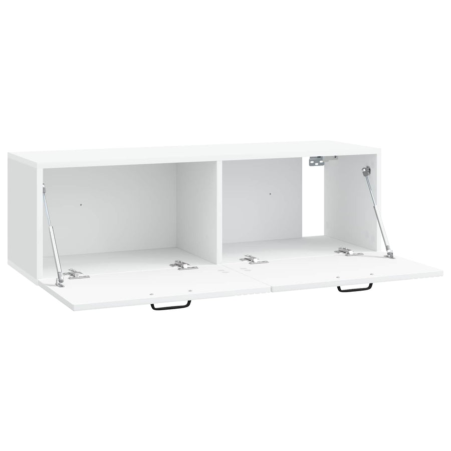 Wandbeugel TV-kast Wit 98 x 31 x 30 cm Bewerkt hout