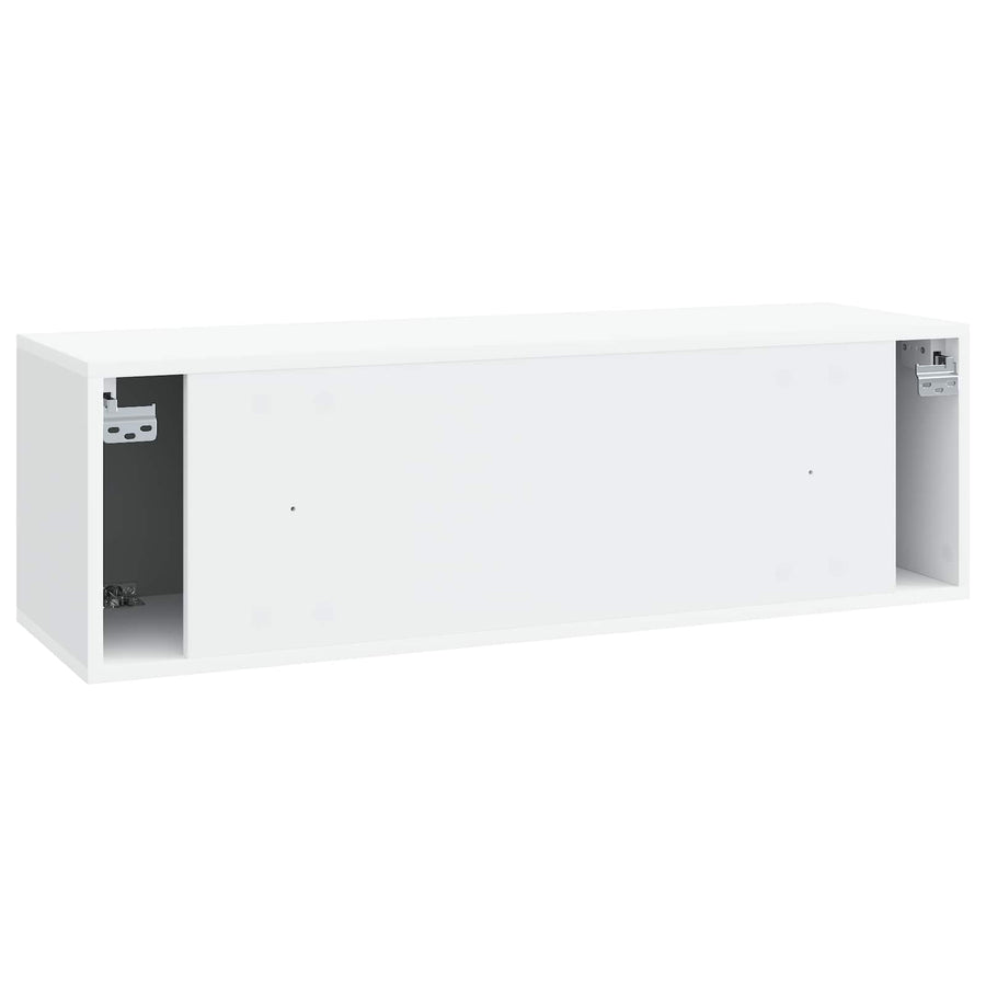Wandbeugel TV-kast Wit 98 x 31 x 30 cm Bewerkt hout