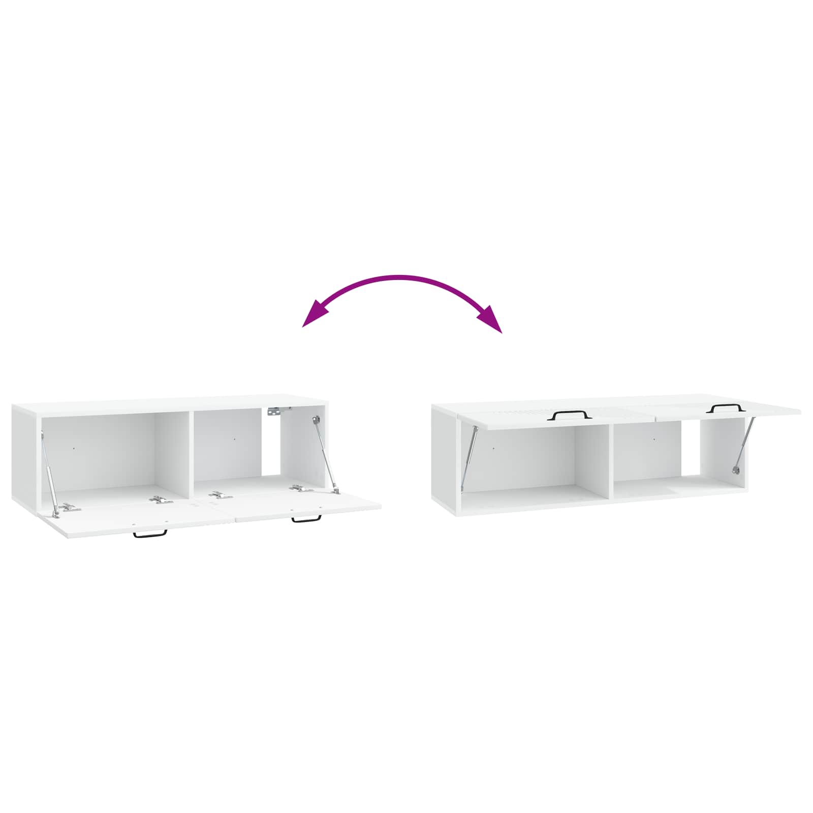 Wandbeugel TV-kast Wit 98 x 31 x 30 cm Bewerkt hout