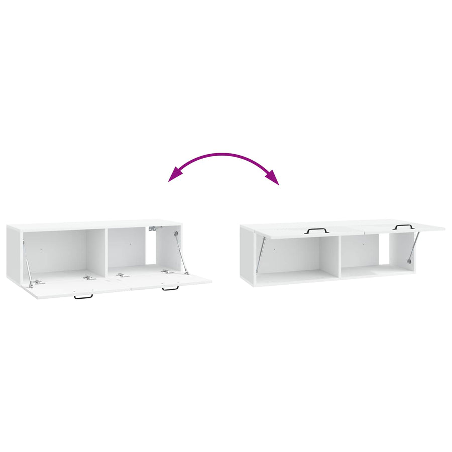 Wandbeugel TV-kast Wit 98 x 31 x 30 cm Bewerkt hout