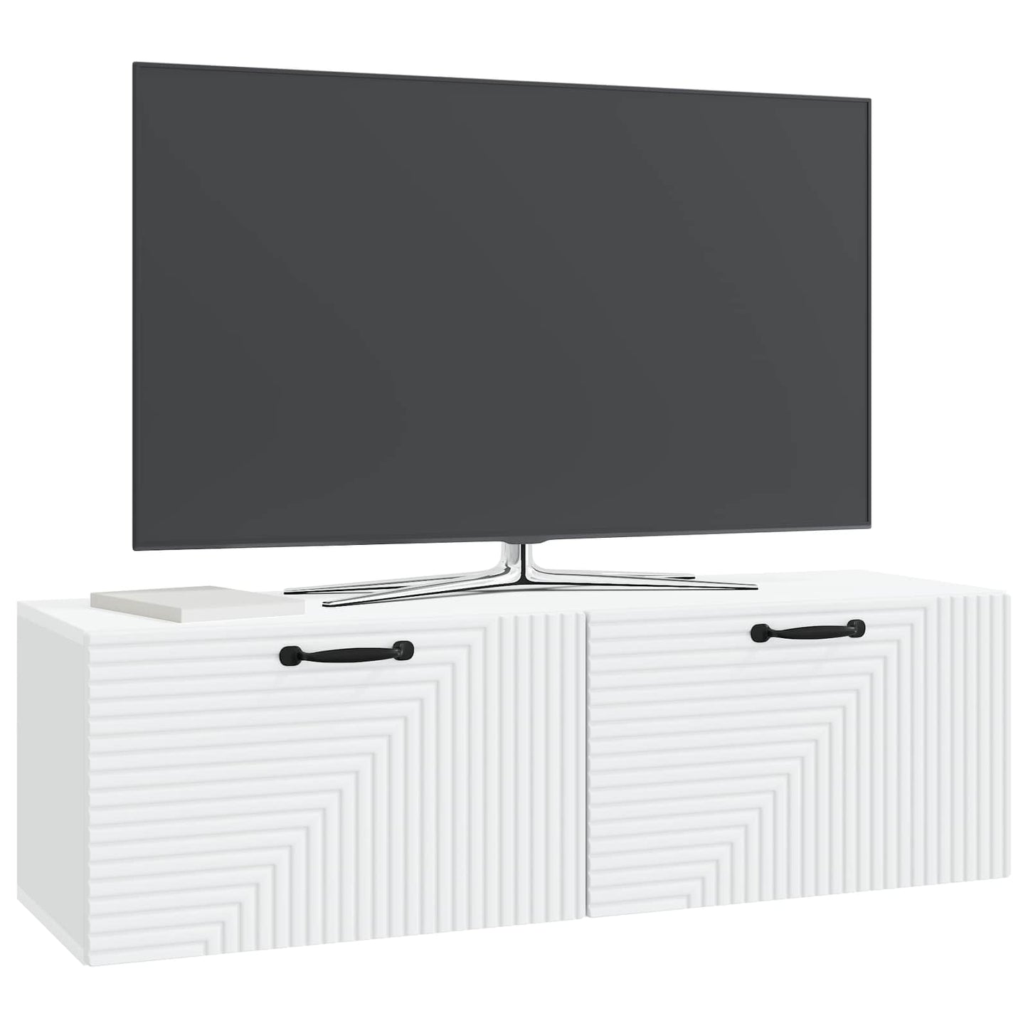 Wandbeugel TV-kast Wit 98 x 31 x 30 cm Bewerkt hout