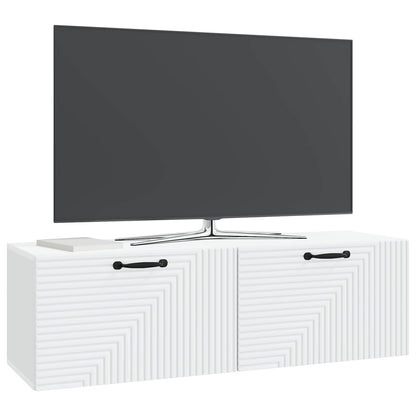 Wandbeugel TV-kast Wit 98 x 31 x 30 cm Bewerkt hout
