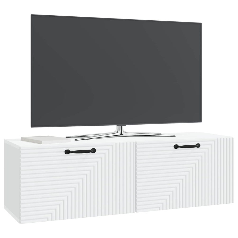 Wandbeugel TV-kast Wit 98 x 31 x 30 cm Bewerkt hout