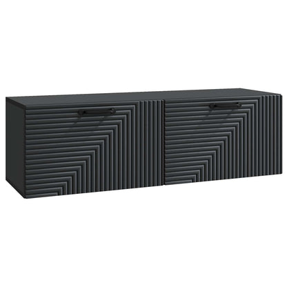 Wandbeugel TV-kast Zwart 98 x 31 x 30 cm Bewerkt hout