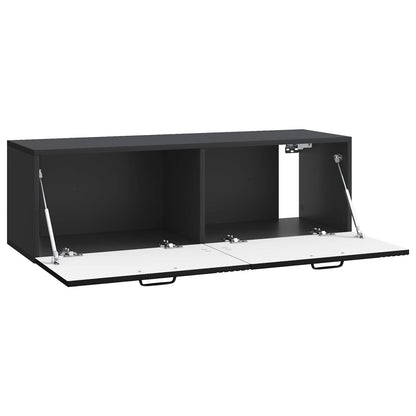Wandbeugel TV-kast Zwart 98 x 31 x 30 cm Bewerkt hout