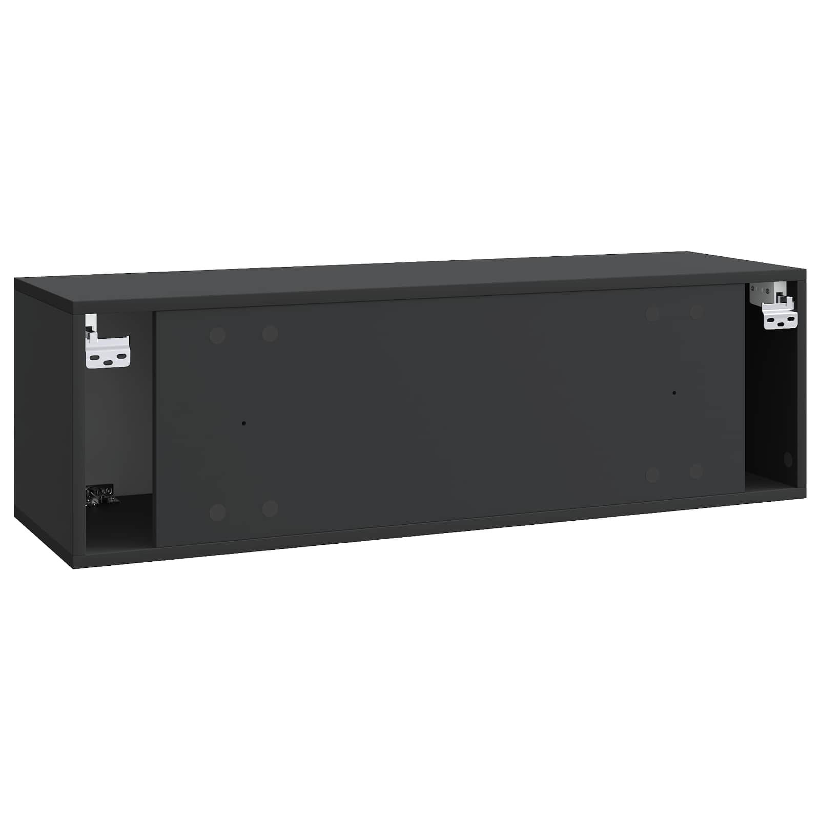 Wandbeugel TV-kast Zwart 98 x 31 x 30 cm Bewerkt hout