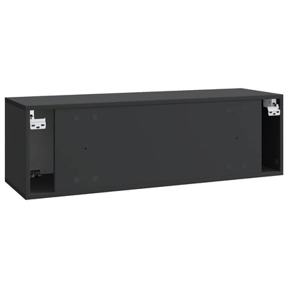 Wandbeugel TV-kast Zwart 98 x 31 x 30 cm Bewerkt hout