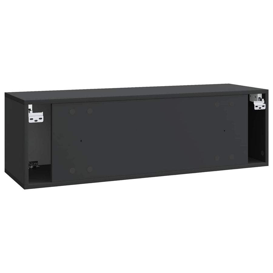 Wandbeugel TV-kast Zwart 98 x 31 x 30 cm Bewerkt hout
