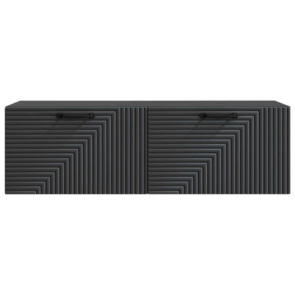 Wandbeugel TV-kast Zwart 98 x 31 x 30 cm Bewerkt hout