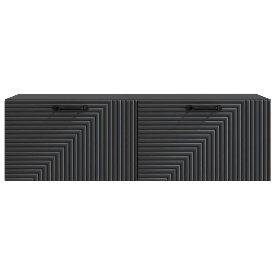 Wandbeugel TV-kast Zwart 98 x 31 x 30 cm Bewerkt hout