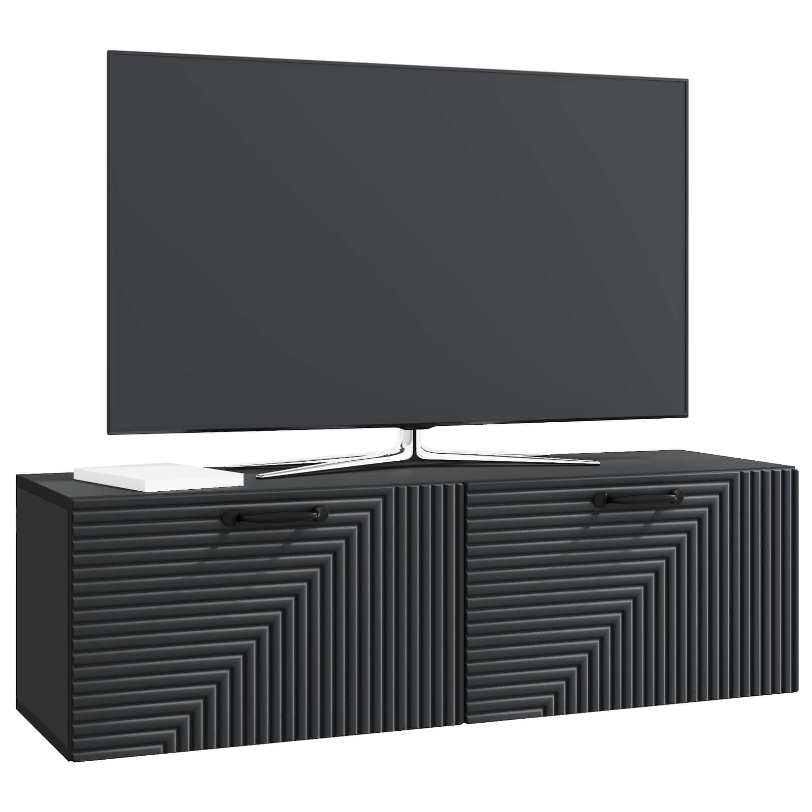 Wandbeugel TV-kast Zwart 98 x 31 x 30 cm Bewerkt hout