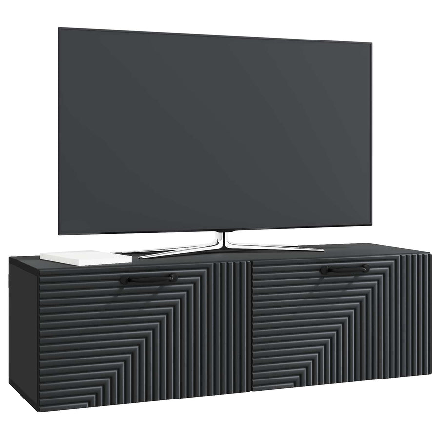 Wandbeugel TV-kast Zwart 98 x 31 x 30 cm Bewerkt hout
