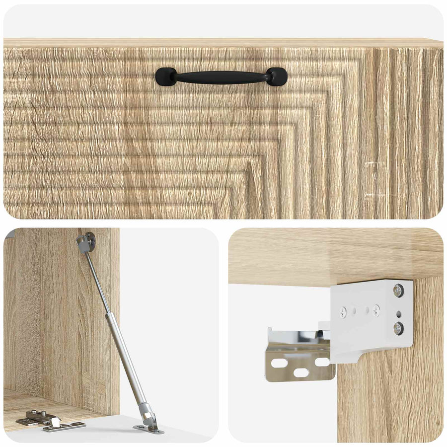 Wandbeugel TV-kast Sonoma Eiken 98 x 31 x 30 cm Bewerkt hout