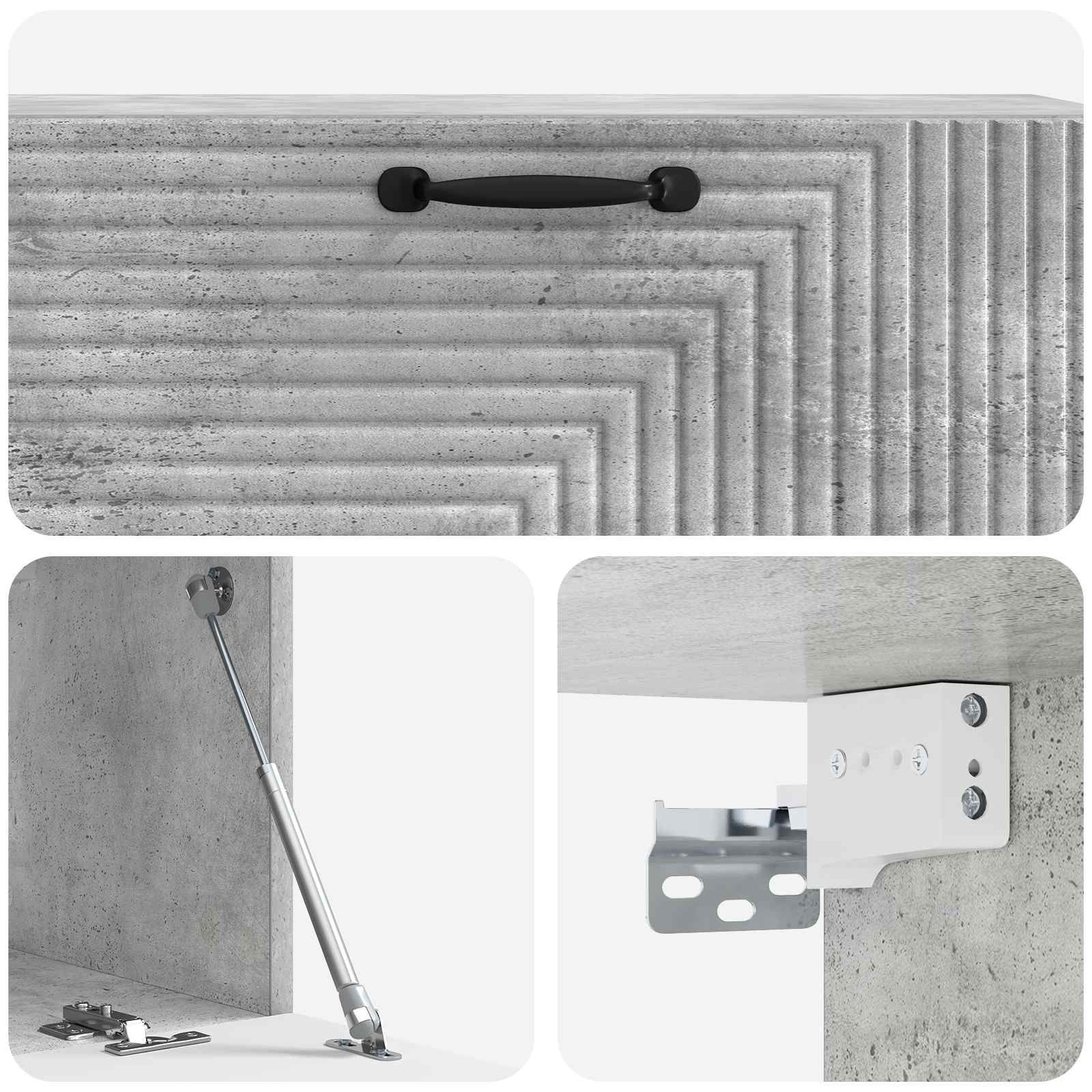 Wandbeugel TV-kast Betongrijs 98 x 31 x 30 cm Bewerkt hout