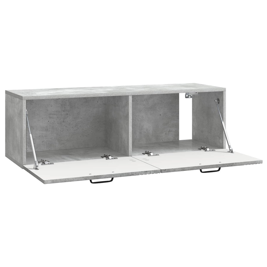 Wandbeugel TV-kast Betongrijs 98 x 31 x 30 cm Bewerkt hout