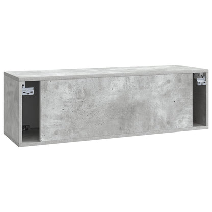 Wandbeugel TV-kast Betongrijs 98 x 31 x 30 cm Bewerkt hout