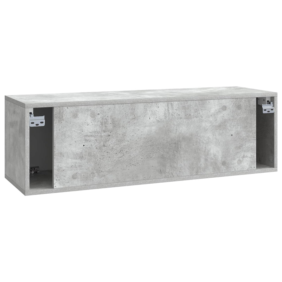 Wandbeugel TV-kast Betongrijs 98 x 31 x 30 cm Bewerkt hout