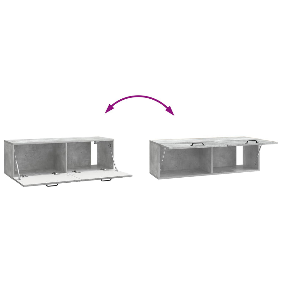 Wandbeugel TV-kast Betongrijs 98 x 31 x 30 cm Bewerkt hout