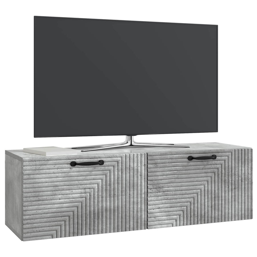 Wandbeugel TV-kast Betongrijs 98 x 31 x 30 cm Bewerkt hout