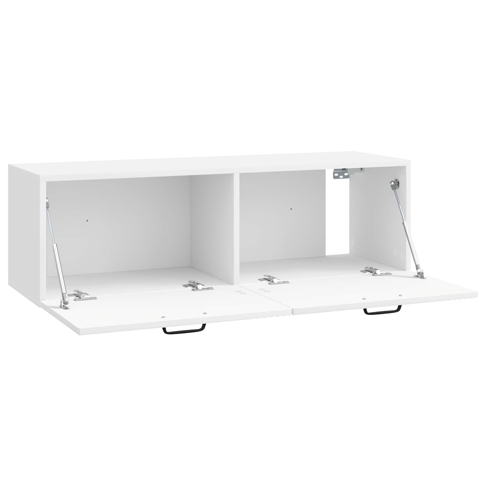Wandbeugel TV-kast Hoogglans Wit 98 x 31 x 30 cm Bewerkt hout
