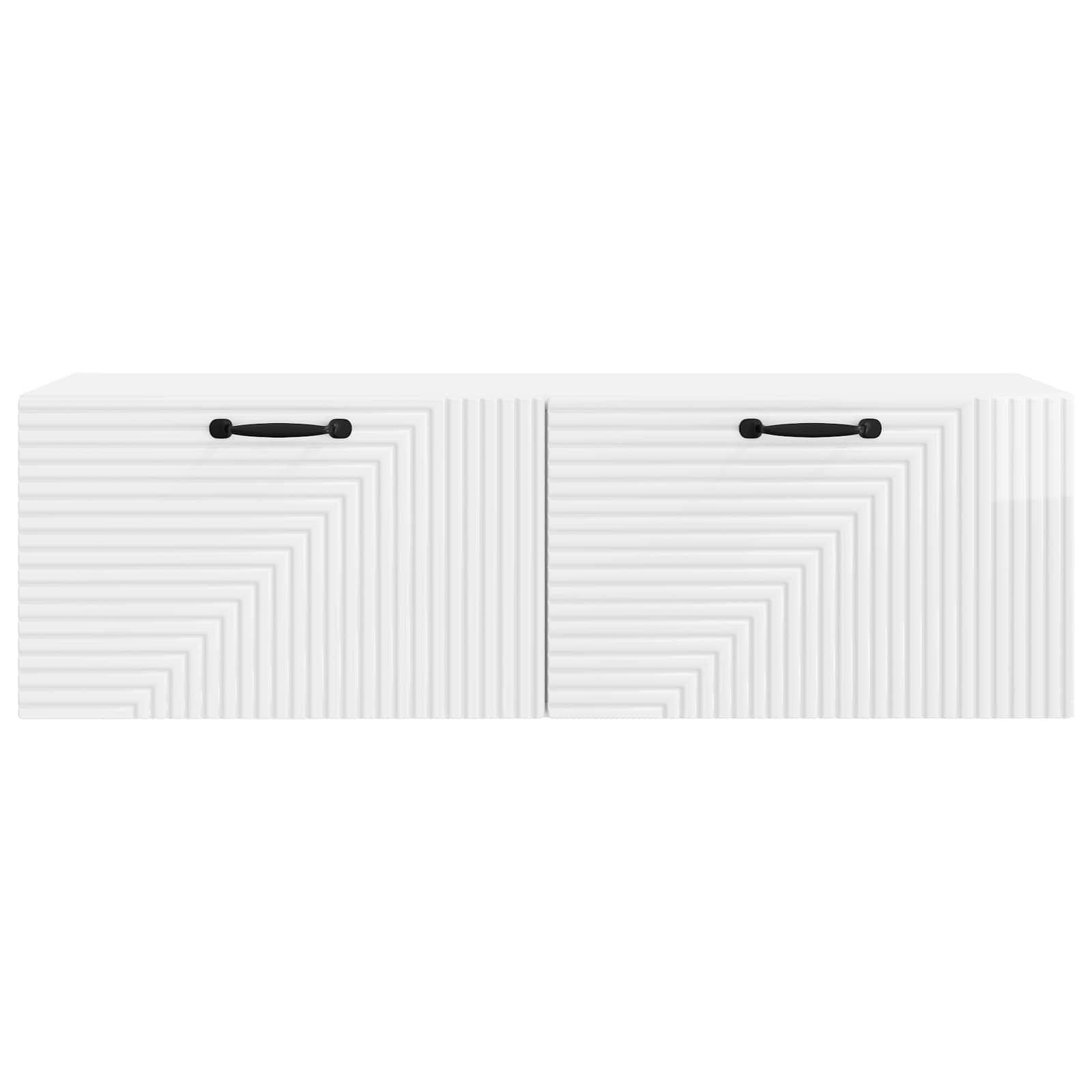 Wandbeugel TV-kast Hoogglans Wit 98 x 31 x 30 cm Bewerkt hout