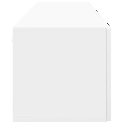 Wandbeugel TV-kast Hoogglans Wit 98 x 31 x 30 cm Bewerkt hout