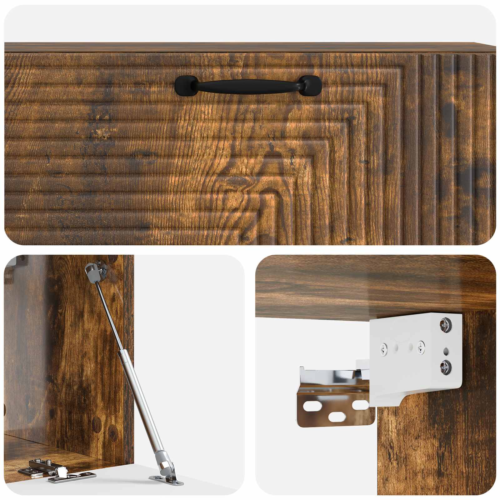Wandbeugel TV-kast Gerookt eiken 98 x 31 x 30 cm Bewerkt hout