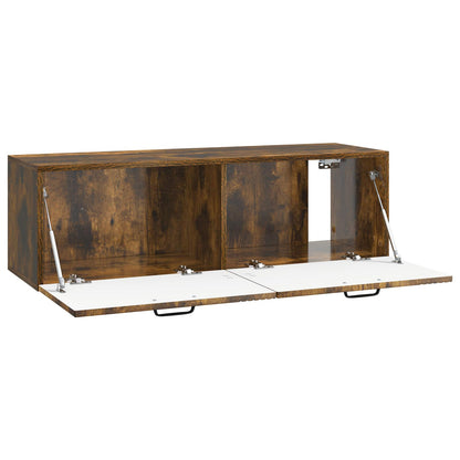 Wandbeugel TV-kast Gerookt eiken 98 x 31 x 30 cm Bewerkt hout