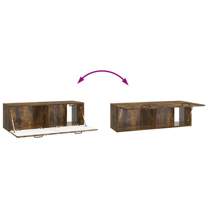 Wandbeugel TV-kast Gerookt eiken 98 x 31 x 30 cm Bewerkt hout