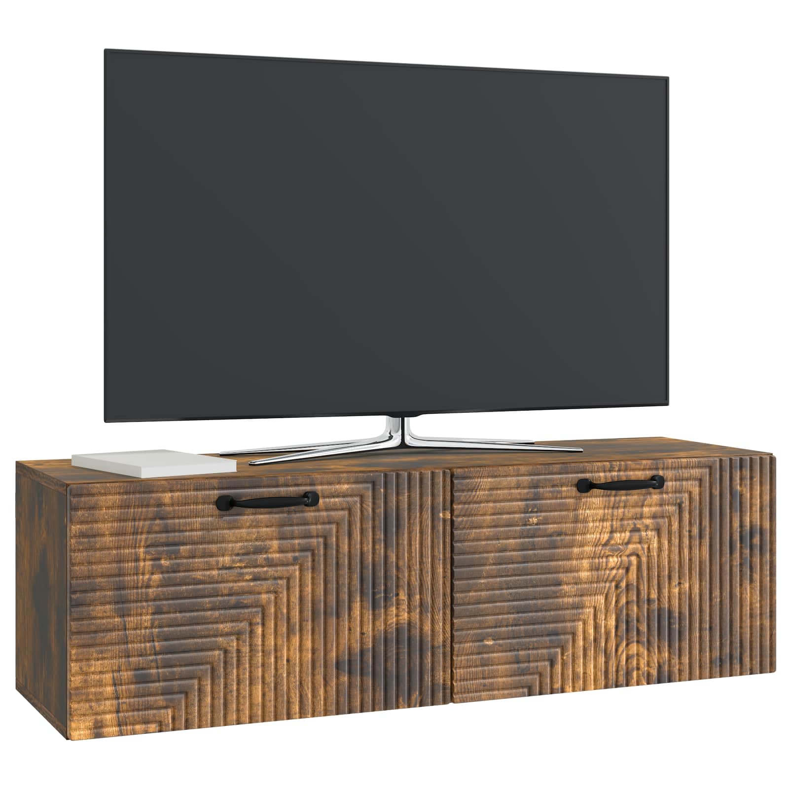Wandbeugel TV-kast Gerookt eiken 98 x 31 x 30 cm Bewerkt hout