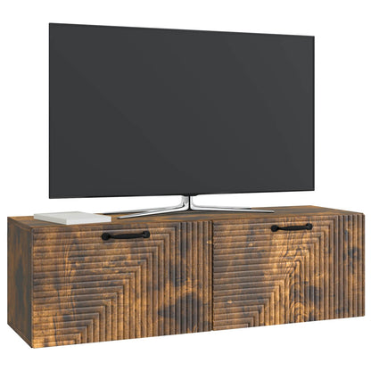 Wandbeugel TV-kast Gerookt eiken 98 x 31 x 30 cm Bewerkt hout
