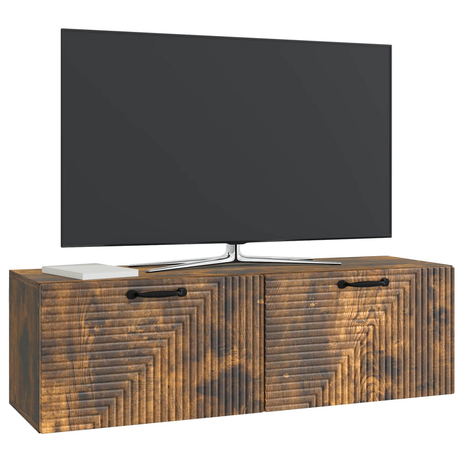 Wandbeugel TV-kast Gerookt eiken 98 x 31 x 30 cm Bewerkt hout