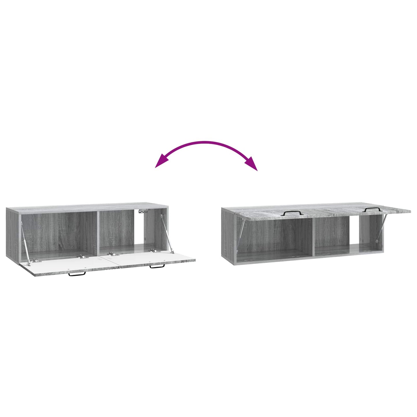 Wandbeugel TV-kast Grijs sonoma 98 x 31 x 30 cm Bewerkt hout