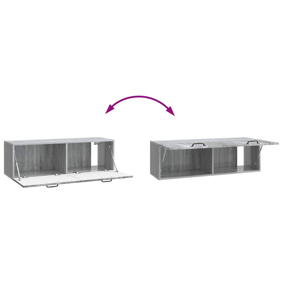 Wandbeugel TV-kast Grijs sonoma 98 x 31 x 30 cm Bewerkt hout